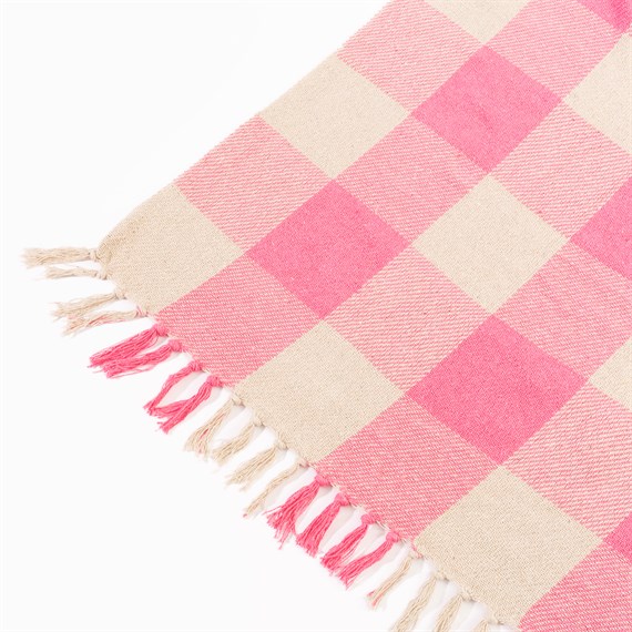 Pink Gingham Throw