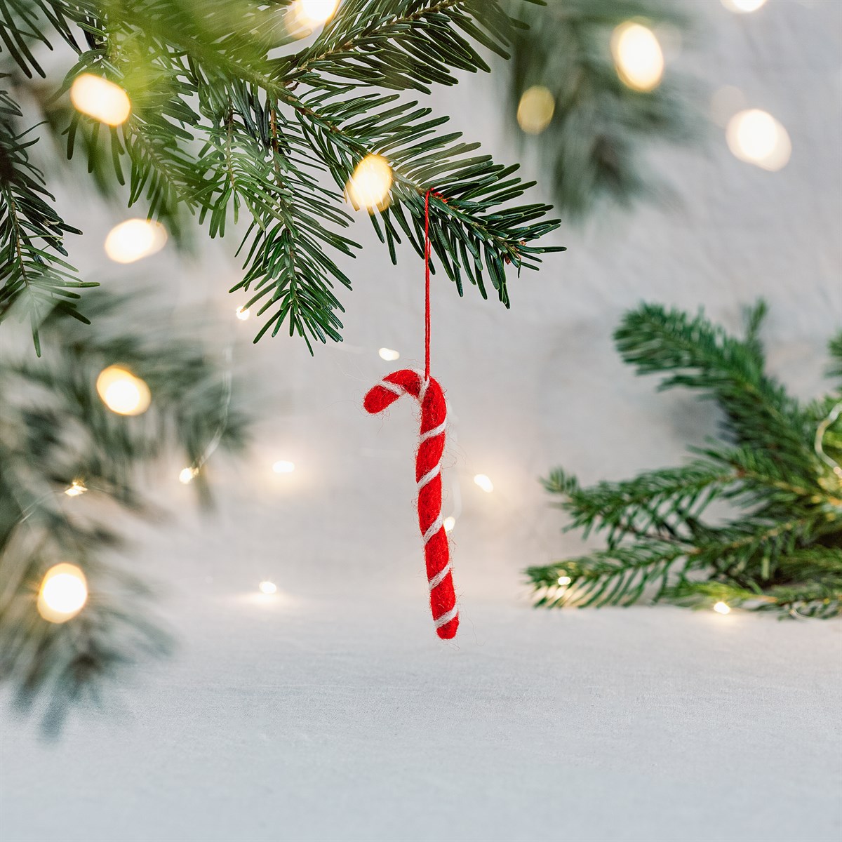 Large Candy Cane Felt Hanging Decoration