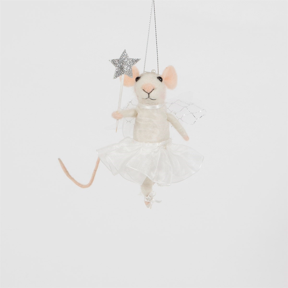 Fairy Mouse With Star Wand Felt Hanging Decoration