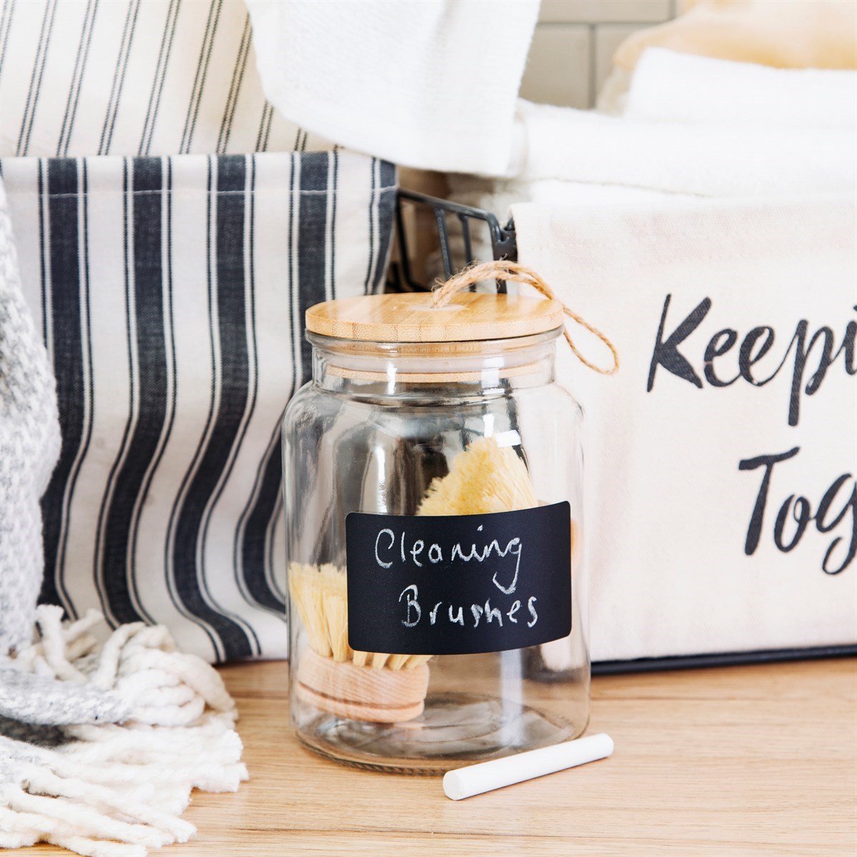 Glass Chalkboard Storage Jar