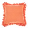 Block Print Fringed Cushion Cover Terracotta