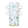 Turquoise and Blue Splatterware Large Vase