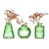 Green Glass Bud Vases - Set Of 3