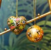 Bees Gold Paper Mache Bauble
