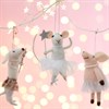 Fairy Mouse with Star Wand Felt Hanging Decoration White