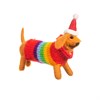 Felt Sausage Dog with Rainbow Jumper