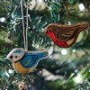 Robin & Blue Tit Zari Decorations - Assorted