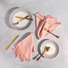 Pink Stonewash Napkins with Fringed Edge - Set of 2