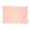 Pink Stonewash Placemats with Fringed Edge - Set of 2