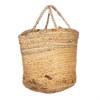Grey Stripe Jute Storage Basket
