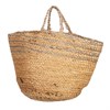 Grey Stripe Jute Storage Basket
