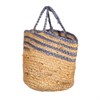 Blue Stripe Jute Storage Basket