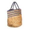 Blue Stripe Jute Storage Basket