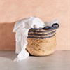 Blue Stripe Jute Storage Basket