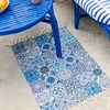 Blue Tile Print Rug Small