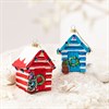 Red Mini Beach Hut Shaped Bauble