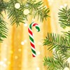 Green & Red Candy Cane Shaped Bauble