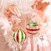 Striped Red, Green & White Bauble