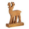 Natural Wood Standing Deer Decoration
