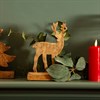 Natural Wood Standing Deer Decoration