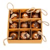 Copper Crackle Glass Mini Bauble - Set of 9