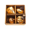Copper Crackle Glass Shaped Baubles - Set of 4 - Assorted