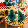 Forest Green Tree & Diamond Paper Honeycomb Hanging Decorations - Assorted