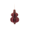 Deep Red Gold Trimmed Honeycomb Paper Decorations - Assorted