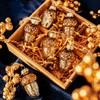 Golden Acorn Baubles - Set of 6