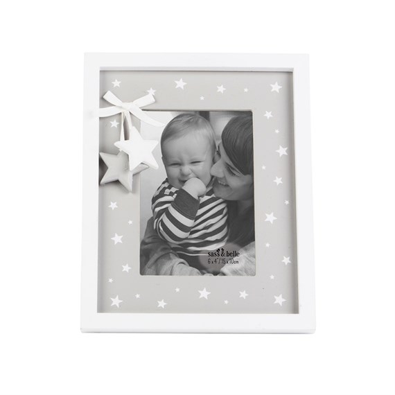 Grey & White Star Photo Frame