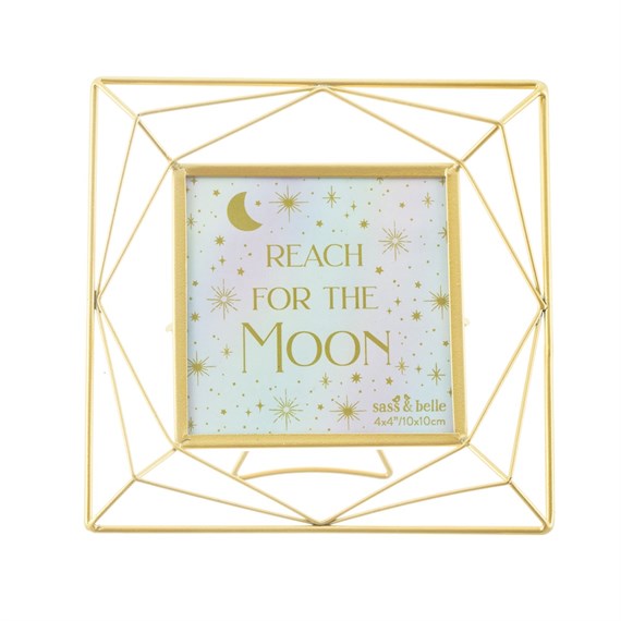 Trapeze Gold Square Photo Frame