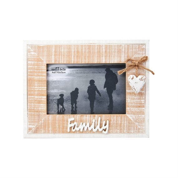 Rustic Heart Family Brown Frame