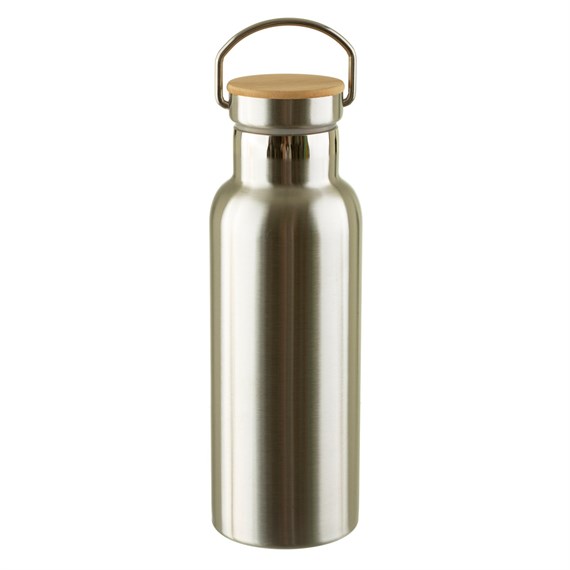 Stainless Steel Water Bottle with Bamboo Lid