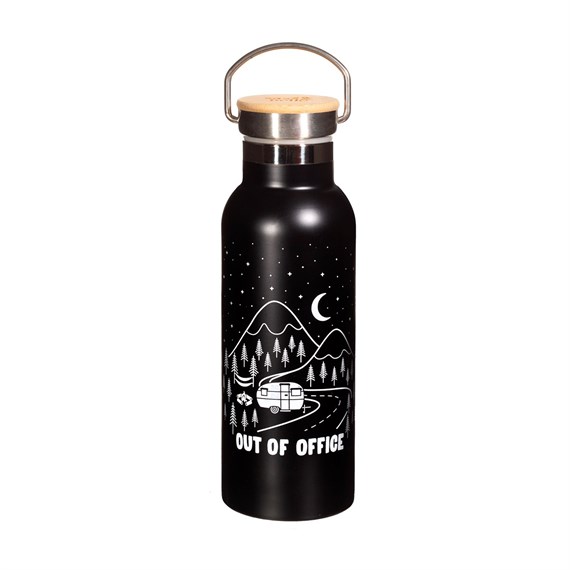 Out of Office Black Metal Water Bottle