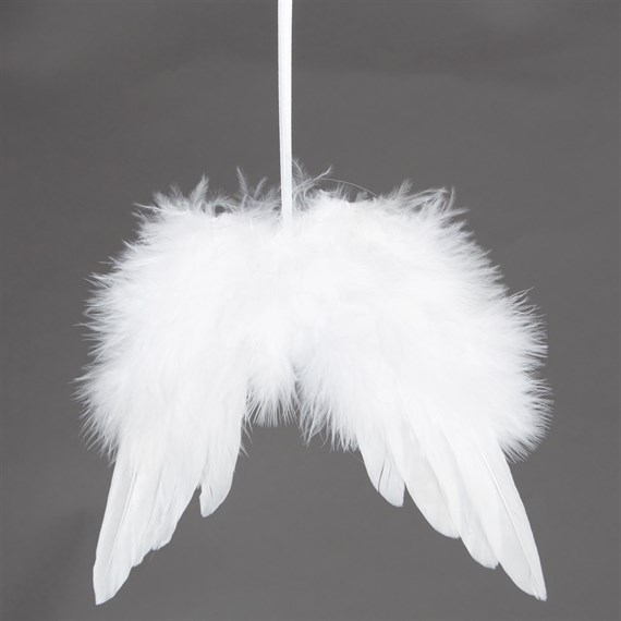 Snow Feather Wings Hanging Decoration - Medium