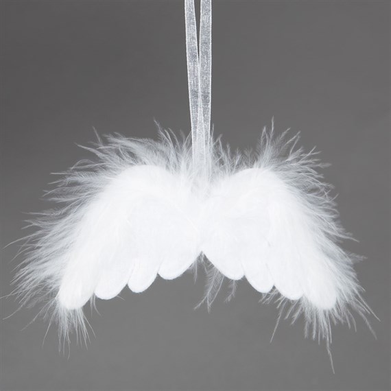 Snow Feather Wings Hanging Decoration - Small