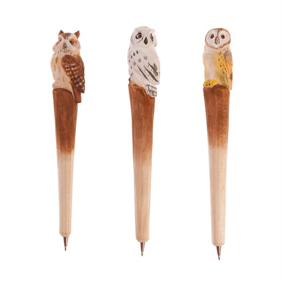 Wooden Owl Pen Assorted