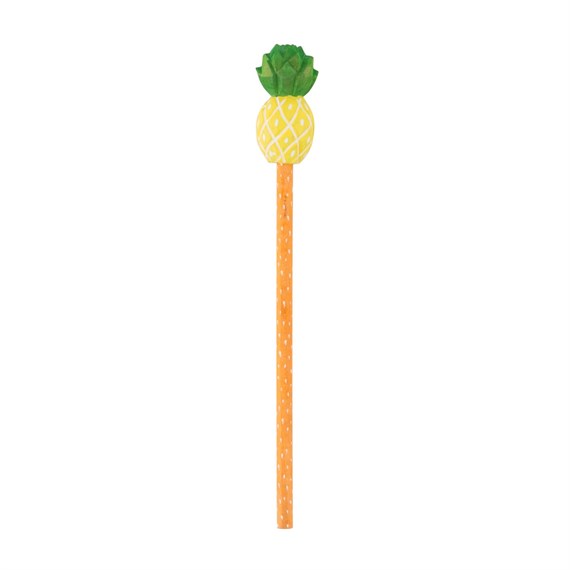 Tropical Summer Pineapple Carved Wood Pencil