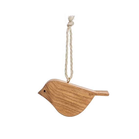 Wooden Handcarved Bird Hanging Ornament