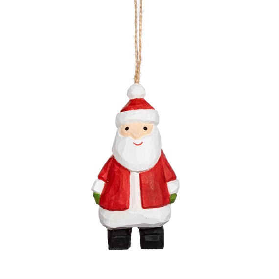 Wooden Santa Hanging Decoration