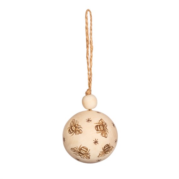 Wooden Busy Bees Bauble