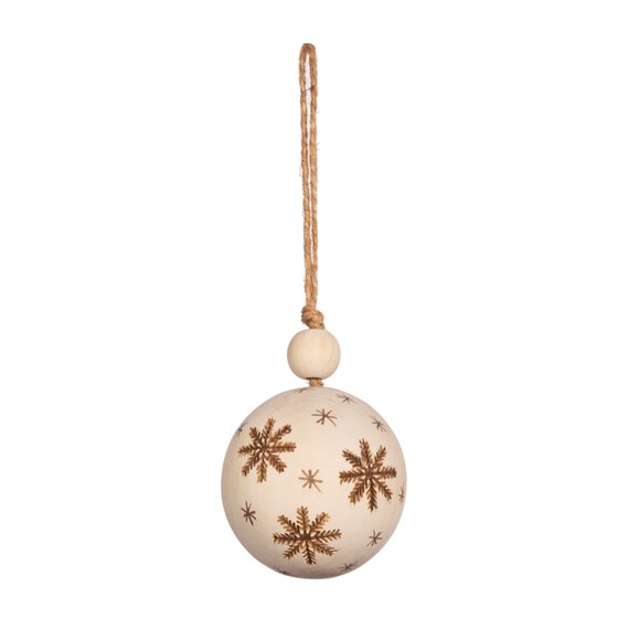 Wooden Snowflakes Bauble