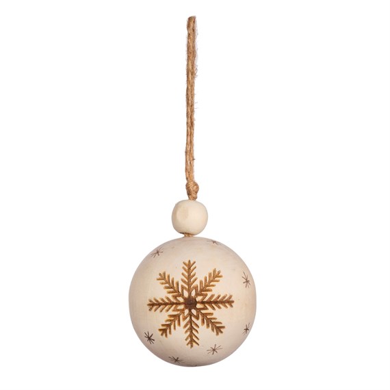 Wooden Large Snowflake Bauble