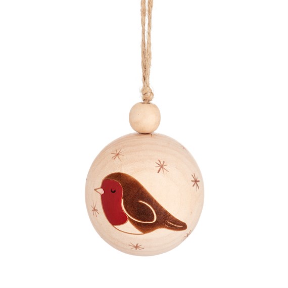 Robin Wooden Bauble