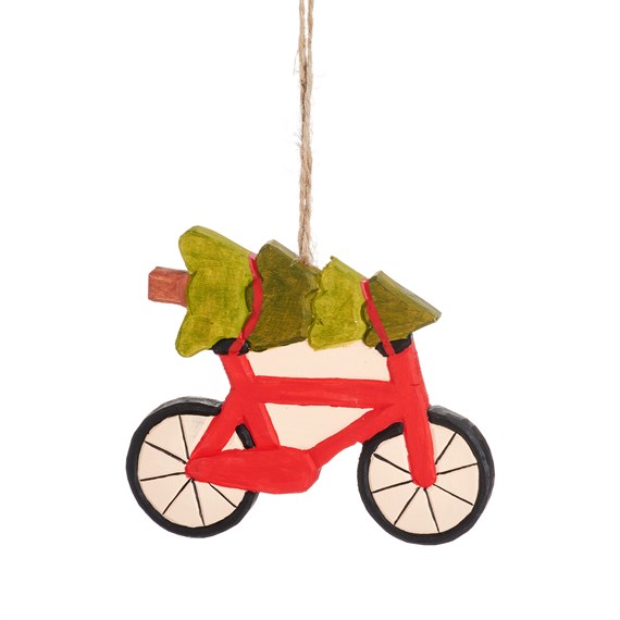 Bicycle & Tree Wooden Hanging Decoration