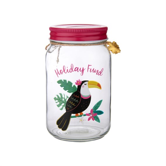 Tiki Toucan Holiday Fund Money Jar