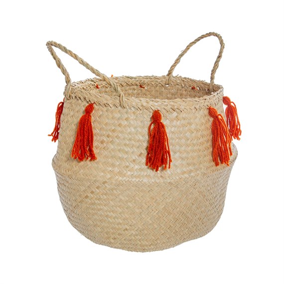 Terracotta Tassel Basket