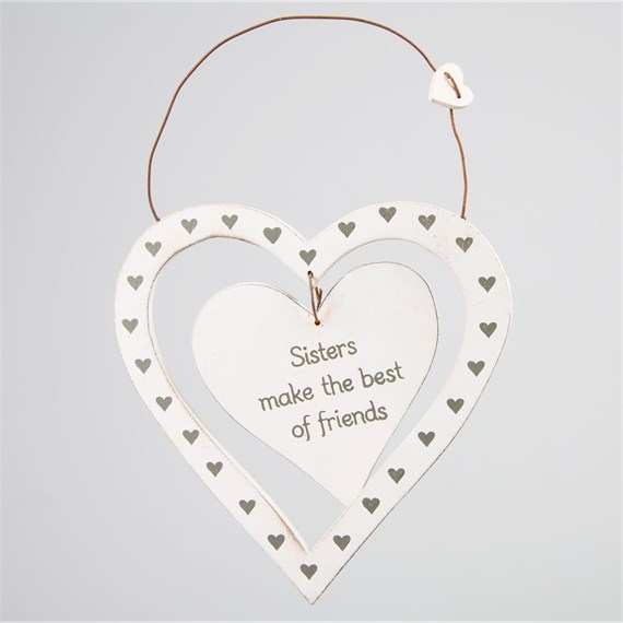 Sisters Make the Best of Friends Dainty Heart Plaque