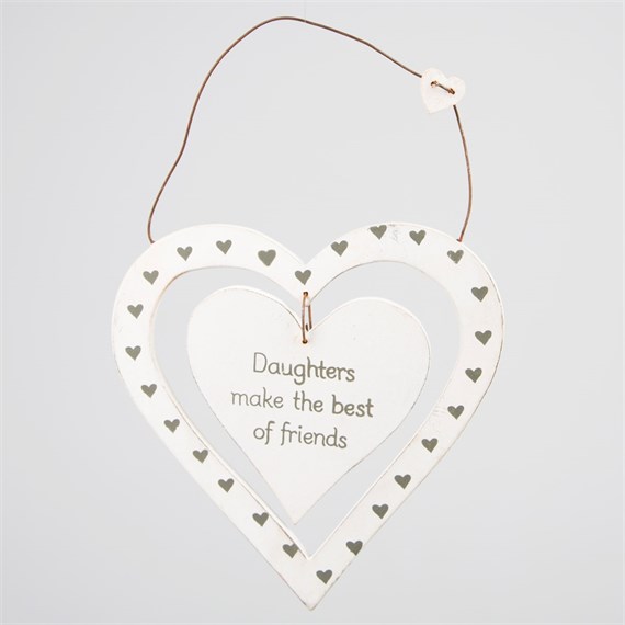 Daughters Make the Best of Friends Dainty Heart Plaque