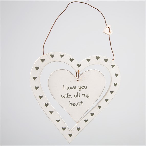 I Love You with All My Heart Dainty Heart Plaque